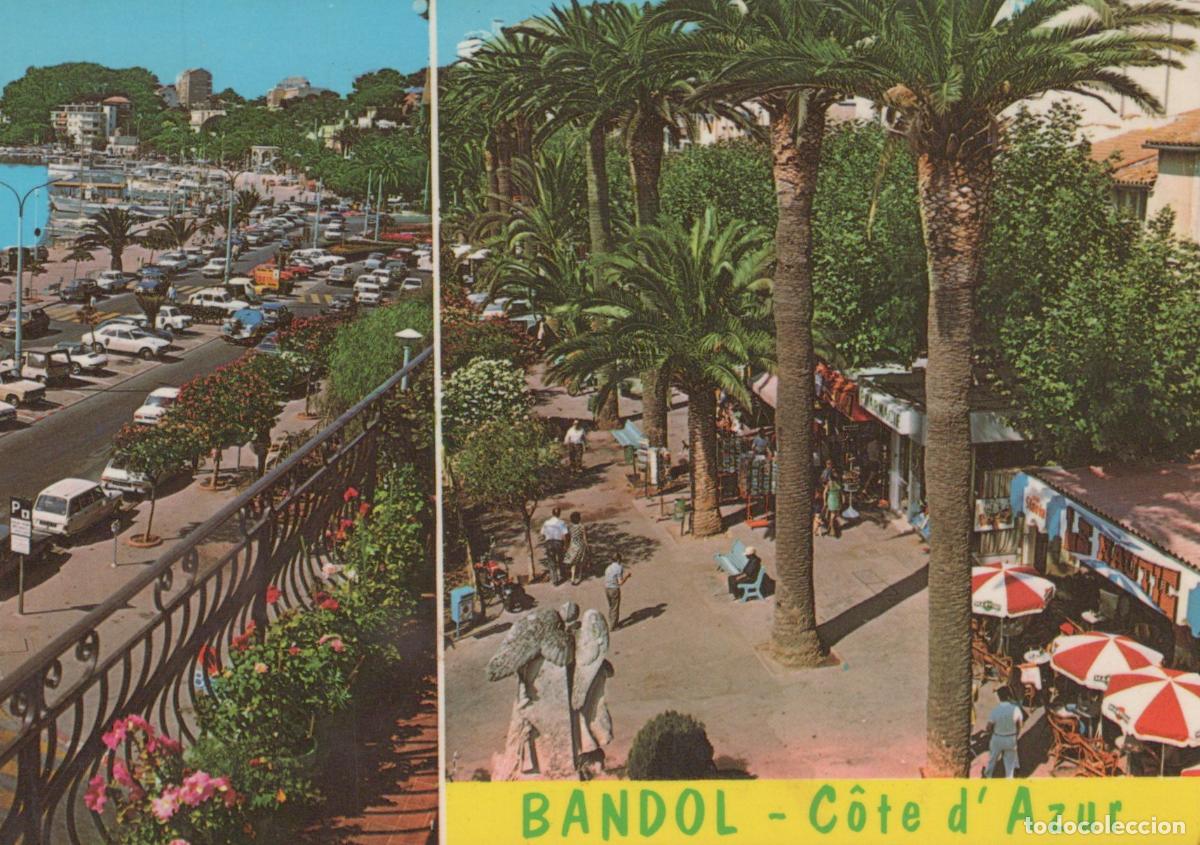 Cartes Postales: France Bandol Paca Port Promenade Palmiers Boutiques Sc&egrave;ne de Rue *YAF191