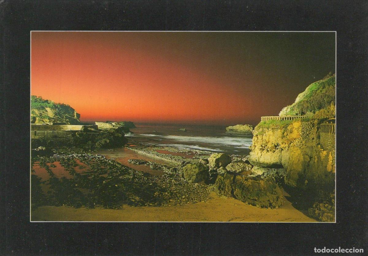 Postales: France Biarritz Rocher du Basta Paysage C&ocirc;tier Nocturne Unposted *YAF216