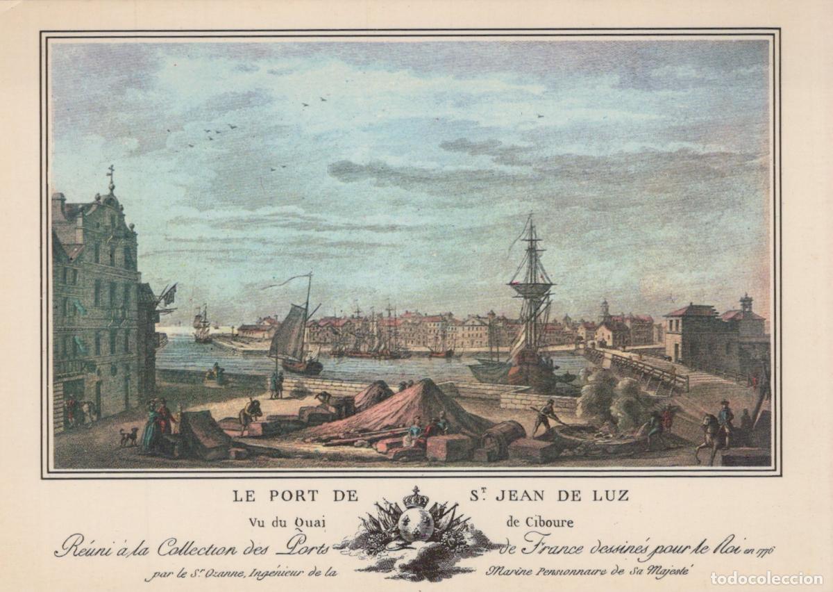 Postcards: France Saint Jean de Luz Port de Ciboure Navires Gravure 1776 Ozanne *YAF236