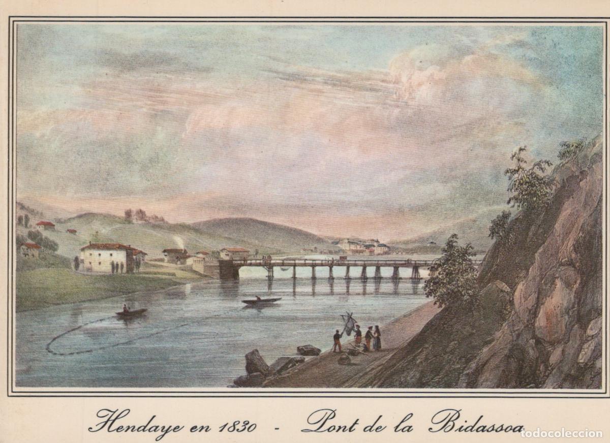 Postcards: France Hendaye Pont de la Bidassoa Irun 1830 Unposted *YAF245
