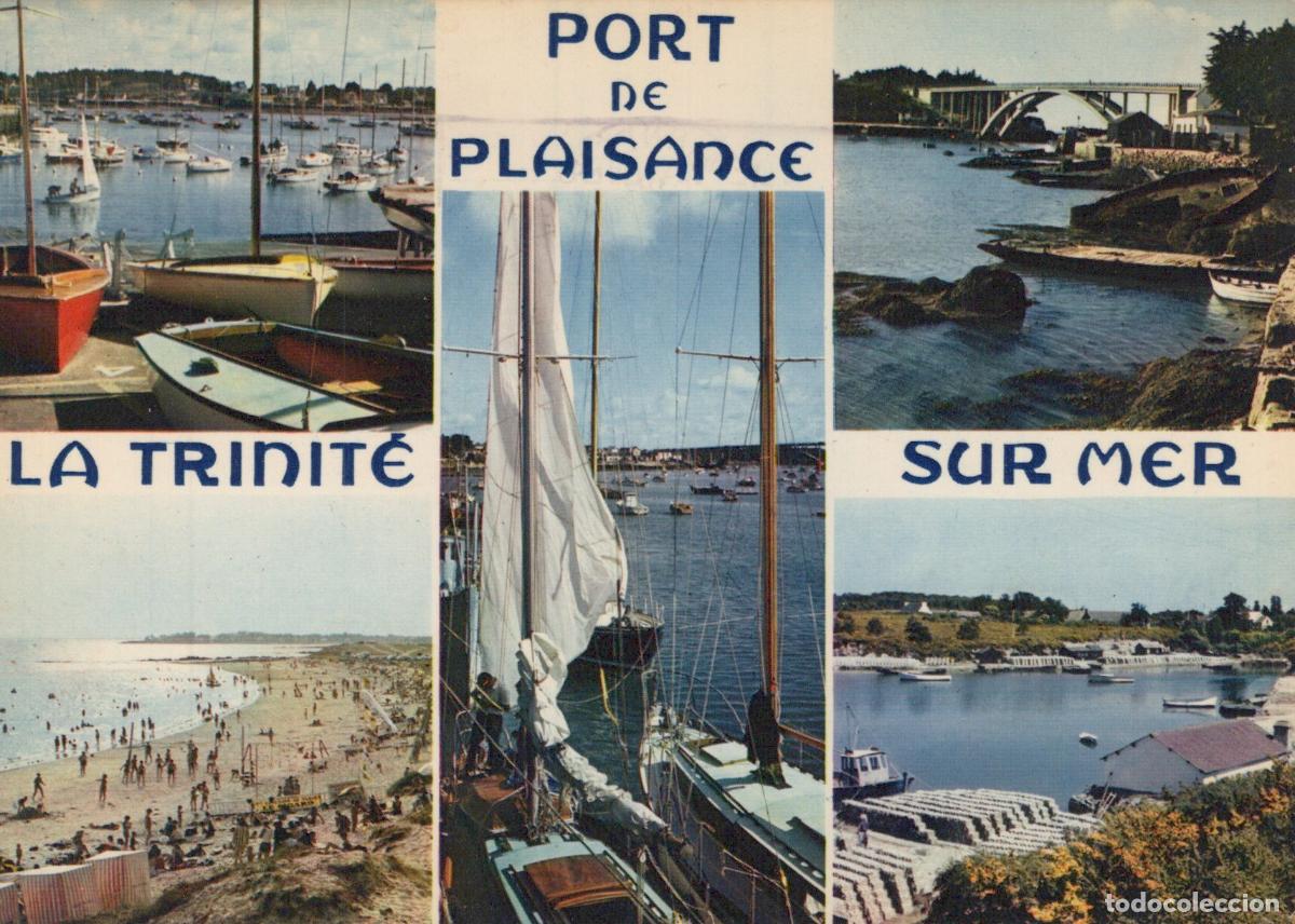 Postais: France La Trinit&eacute; sur Mer Bretagne Port de Plaisance Plage Pont *YAF429