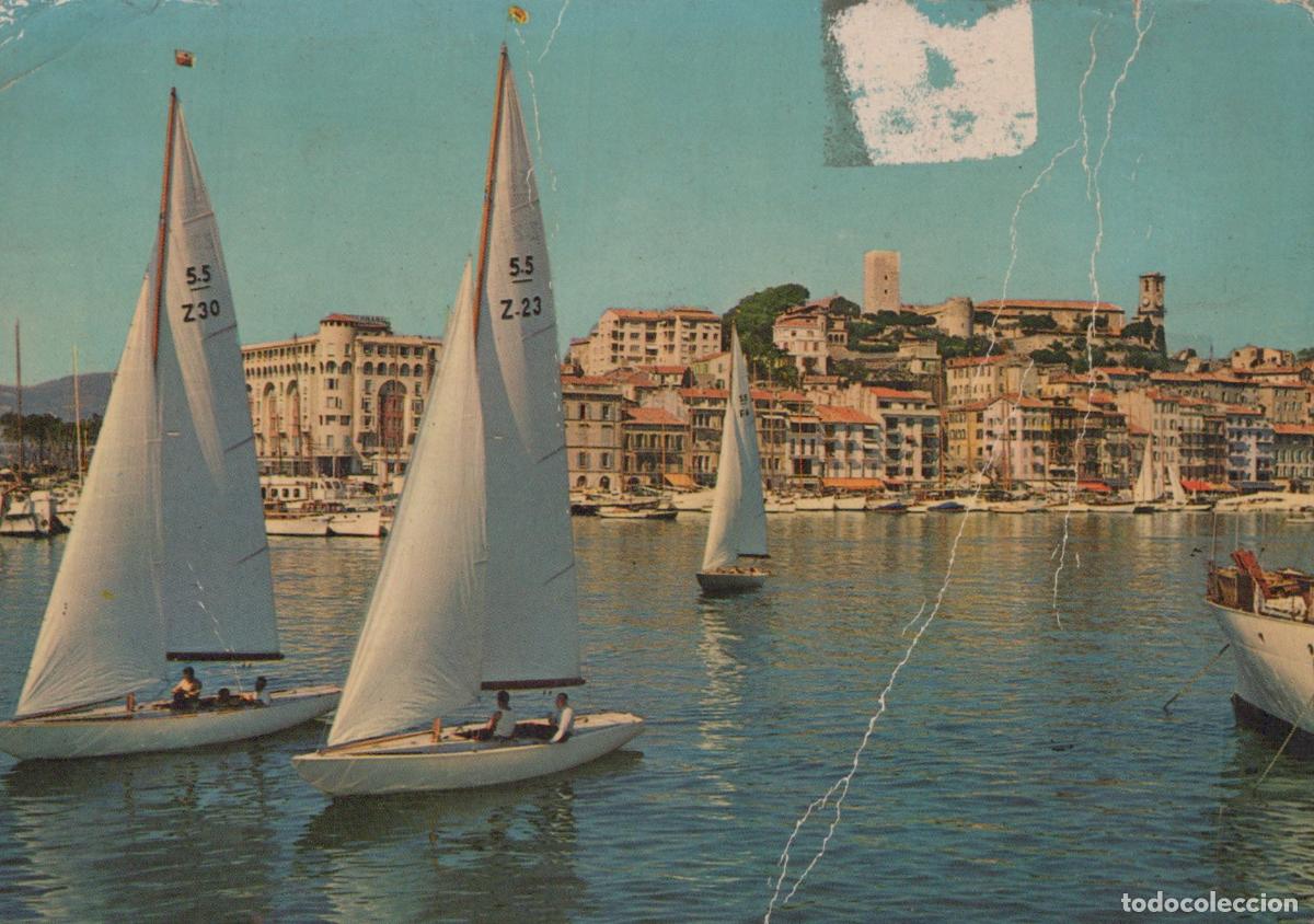 Cartoline: France Cannes R&eacute;gates Voiliers Port Vieille Ville Post&eacute;e *YAF428