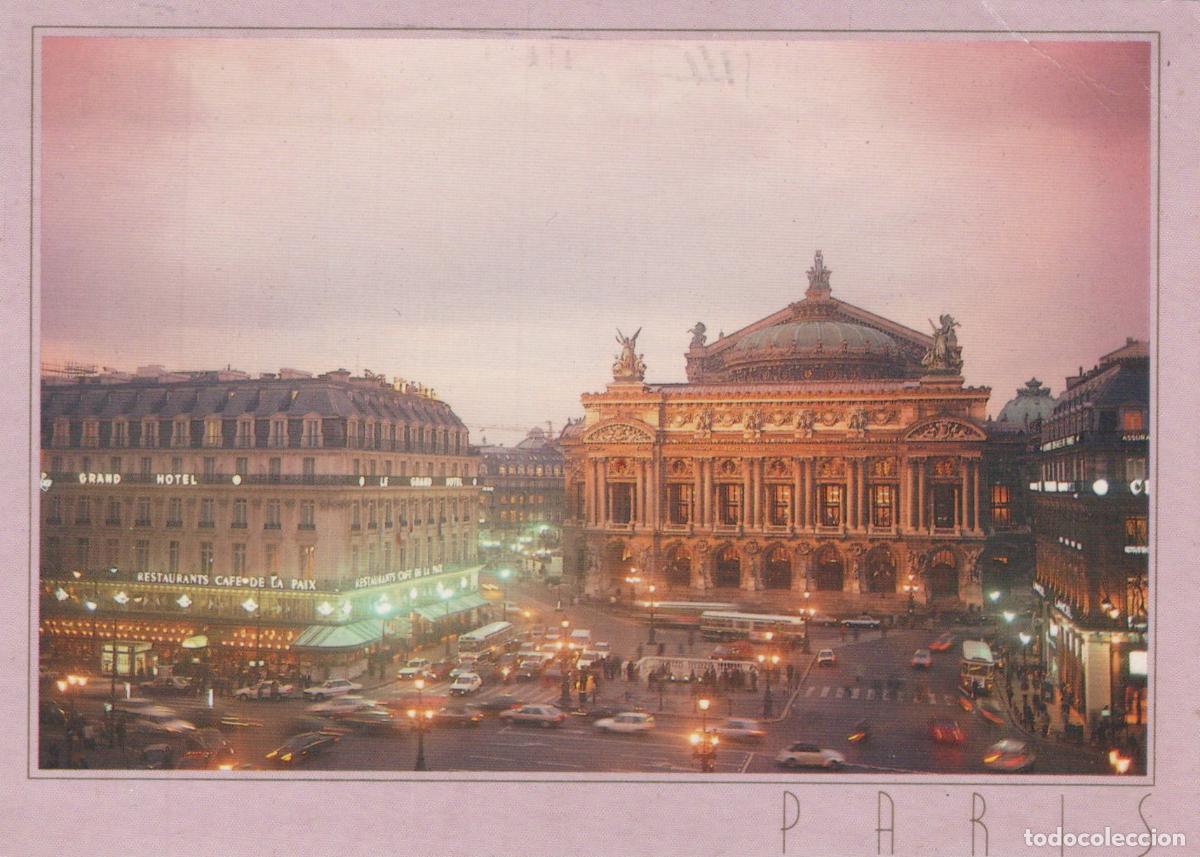 Postais: France Paris &Icirc;le de Op&eacute;ra Garnier Place de L Op&eacute;ra Vue Nocturne *YAF271