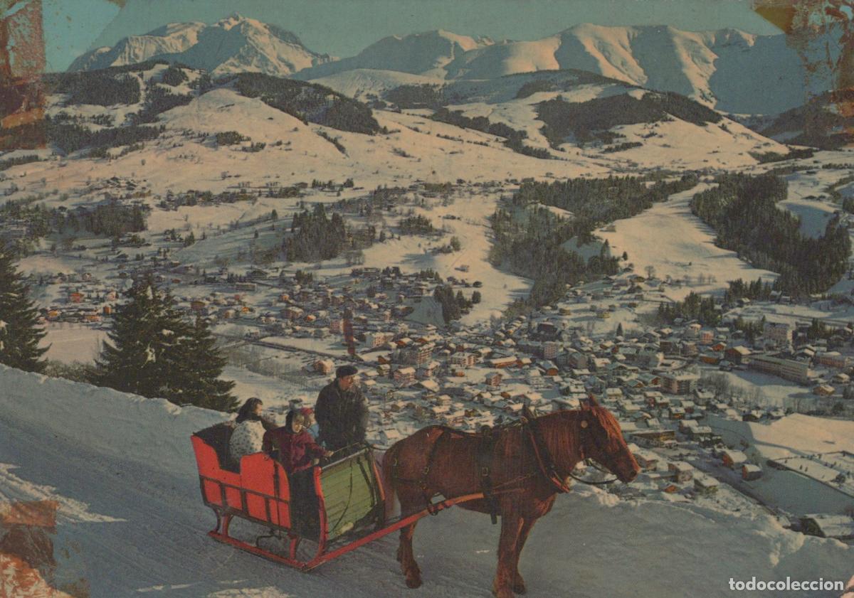 Postais: France Megeve Hte Savoie Paysage Hivernal Tra&icirc;neau &Agrave; Cheval Mont Blanc *YAF449