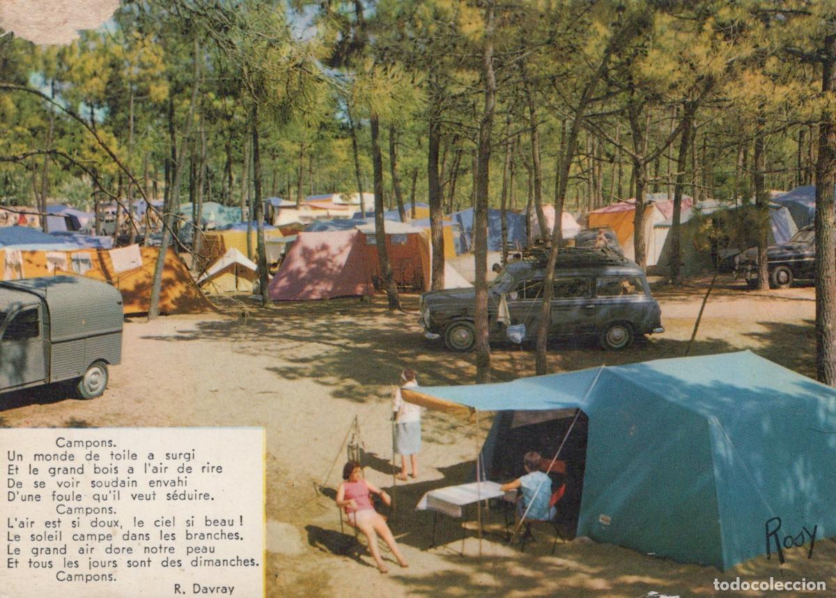 Postais: France Sc&egrave;ne DE Camping For&ecirc;t de Pins Tentes Voitures Personnes Unposted *YAF316