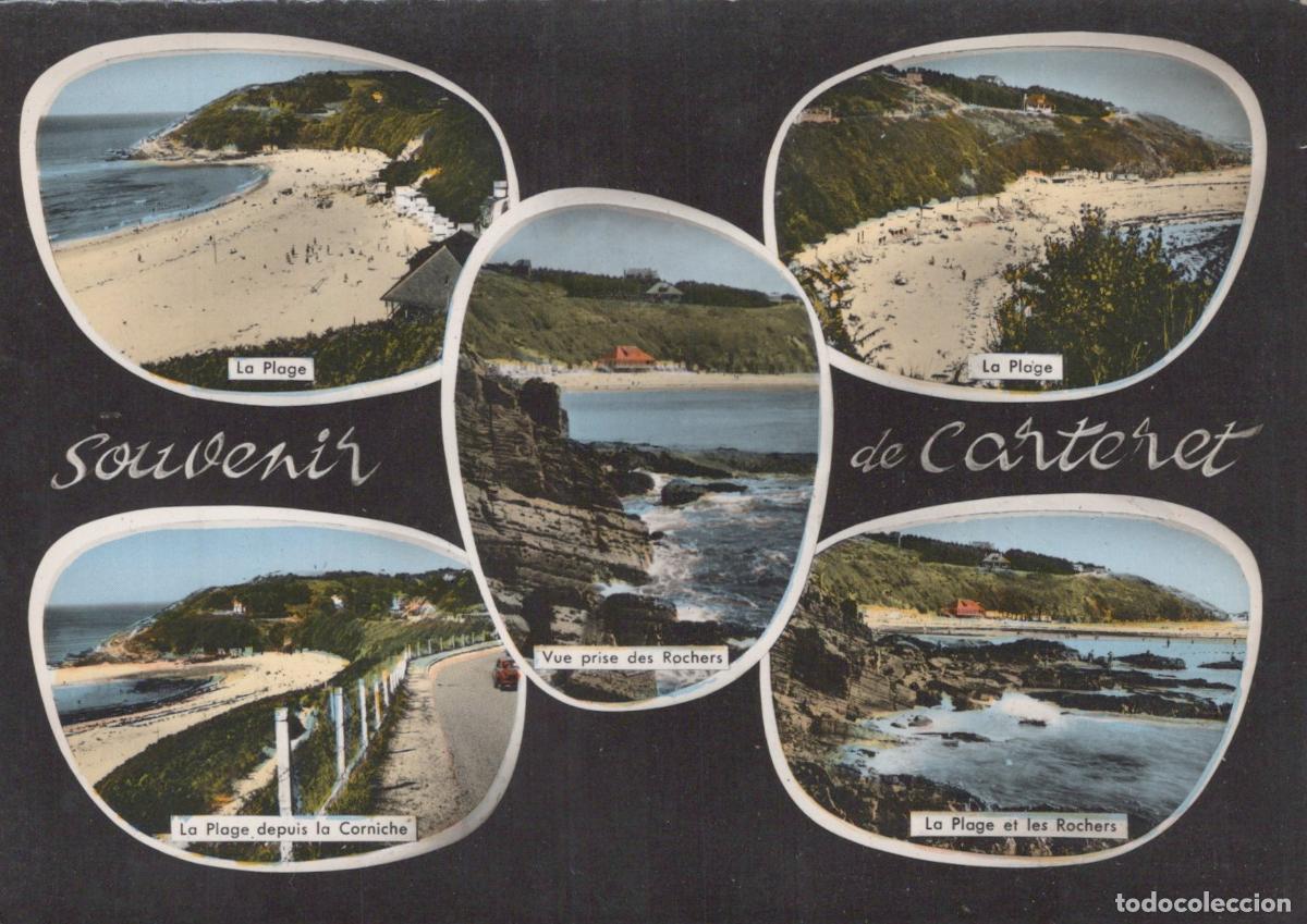 Postales: France Carteret Normandie C&ocirc;te Plages et Rochers Souvenir Unposted *YAF385