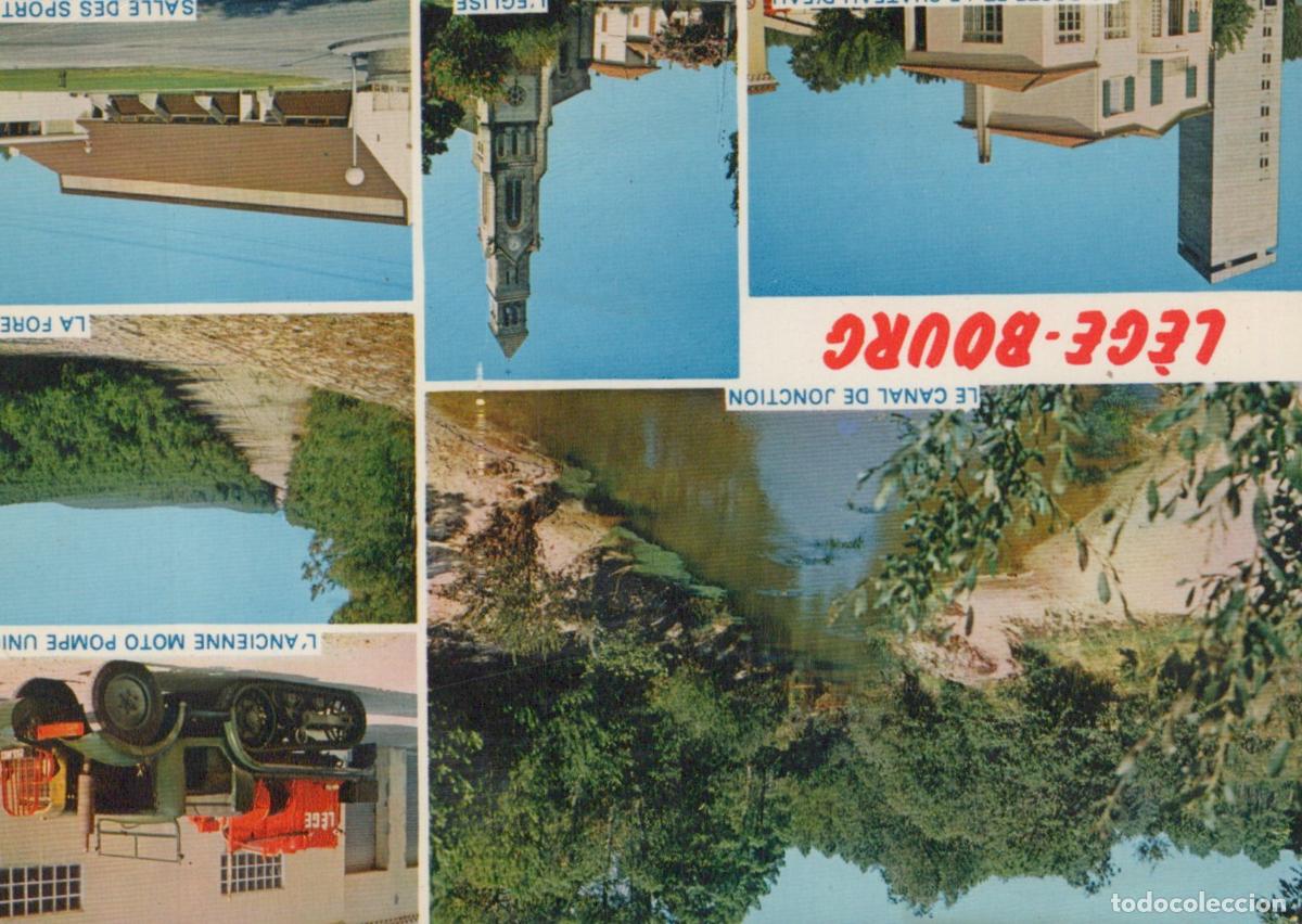 Postales: France L&egrave;ge Bourg Vues Multiples &Eacute;glise Canal Moto Pompe *YAF604