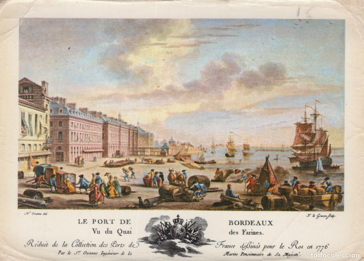 Postkarten: France Bordeaux Port Quai des Farines Navires Gravure 1776 Unposted *YAF639