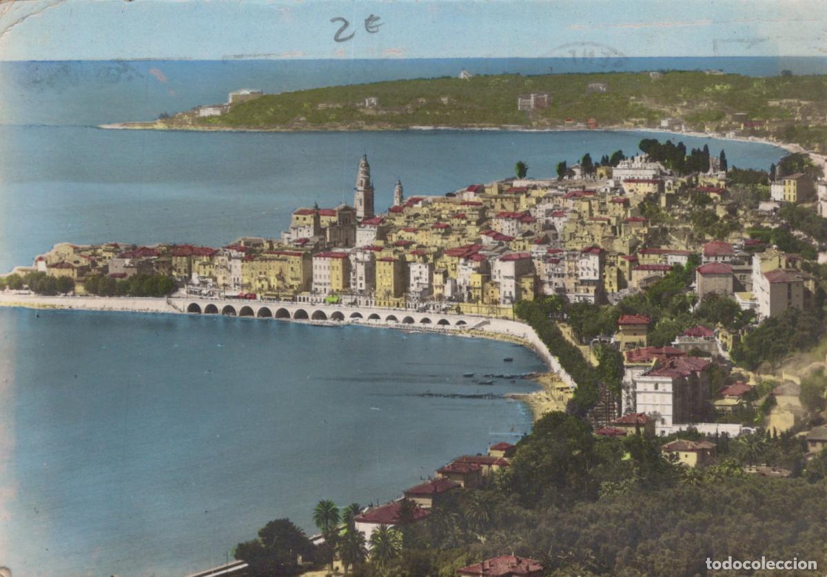 Postales: France Menton Vue G&eacute;n&eacute;rale C&ocirc;ti&egrave;re et Cap Martin Real Photo *YAF653