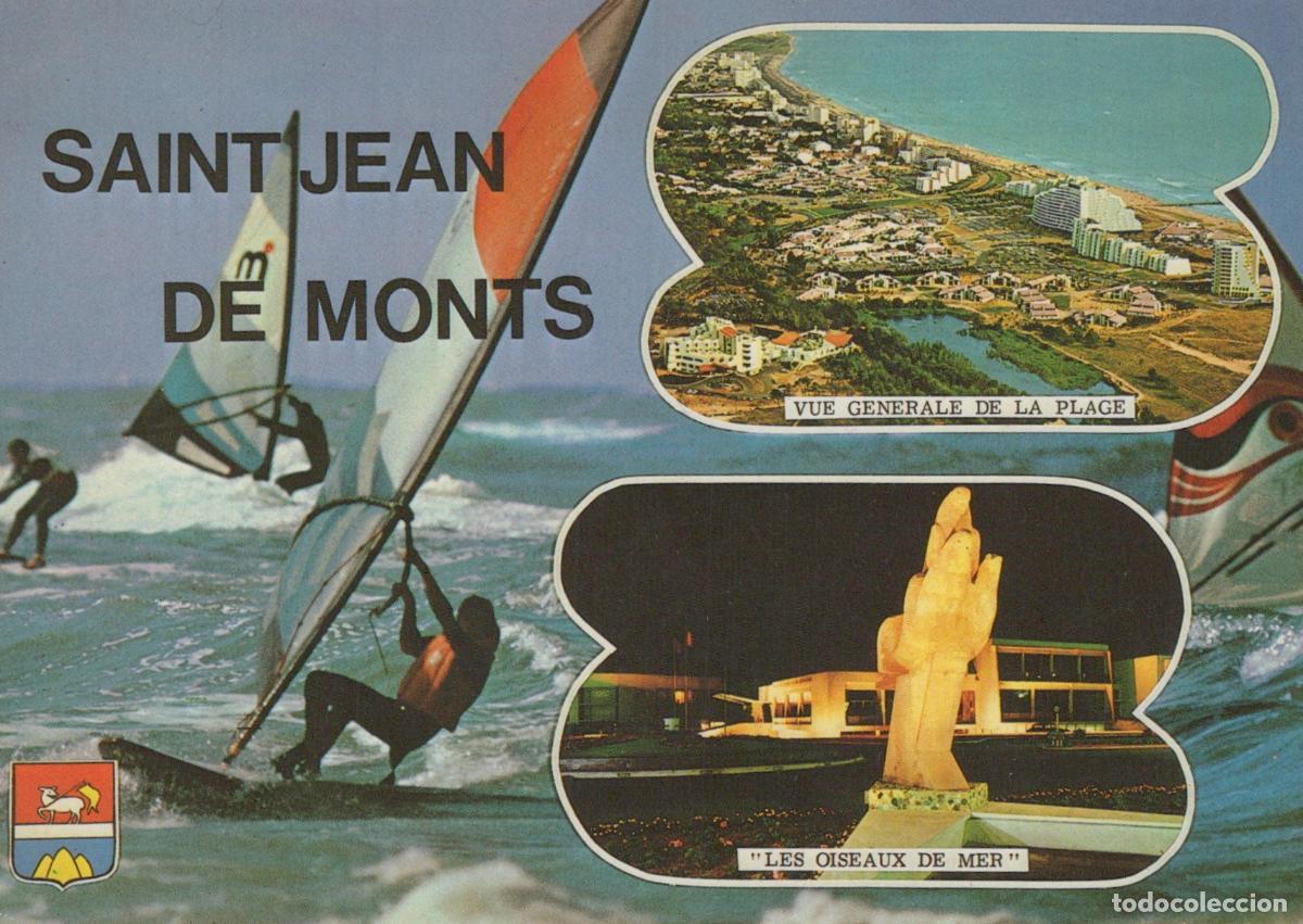 Postales: France Saint Jean de Monts Plage C&ocirc;ti&egrave;re Sports Nautiques Sculpture *YAF425