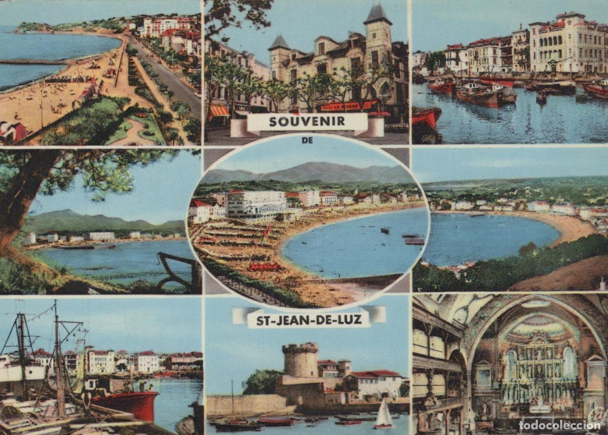 Postales: France St Jean de Luz Pyr Atlantiques Vues Multiples Plage Port &Eacute;glise *YAF693