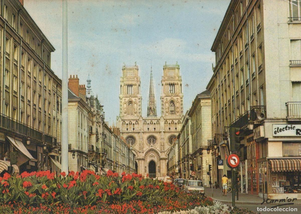 Postkarten: France Orleans Vue Rue Jeanne D Arc Cath&eacute;drale Sainte Croix *YAF724
