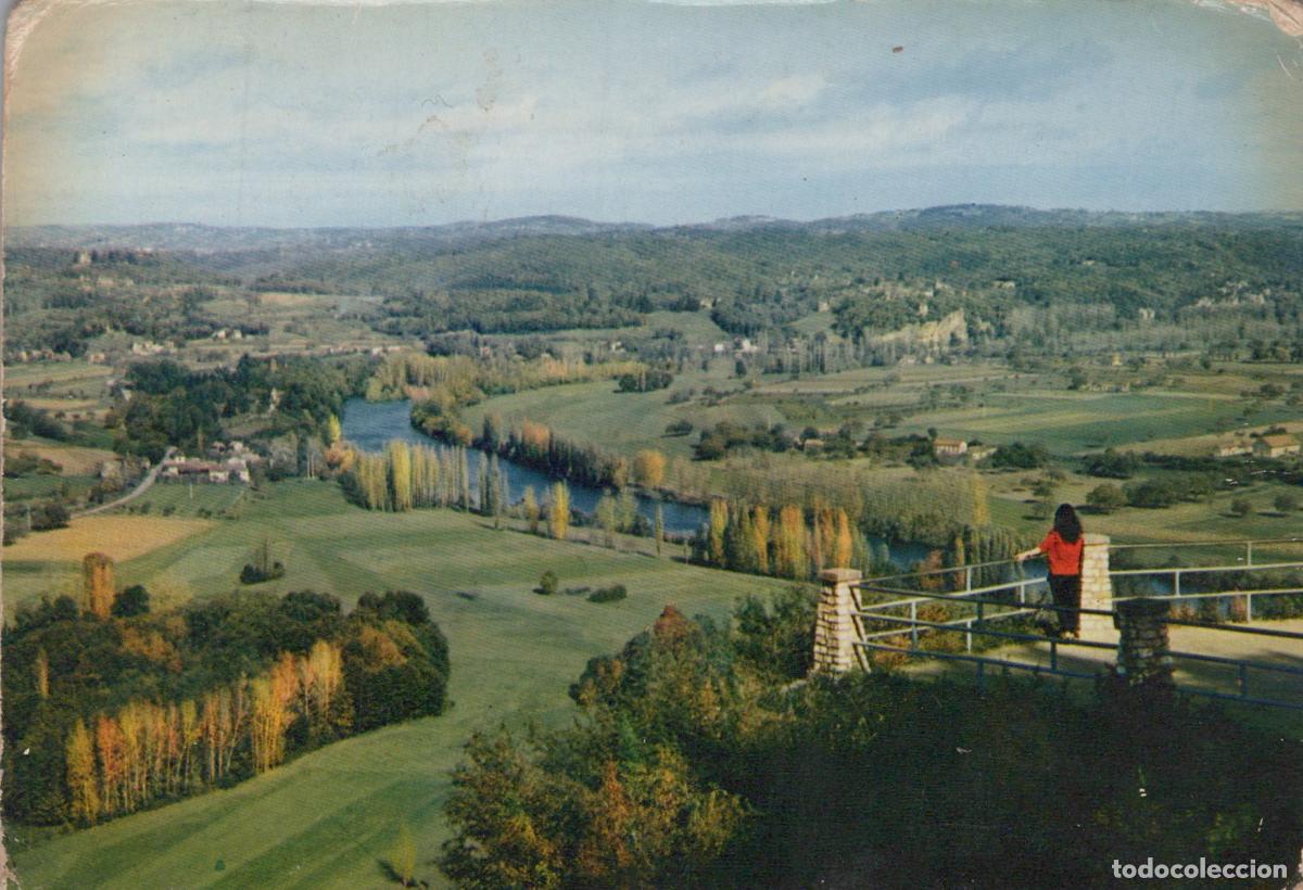 Postkarten: France Domme Vue Panoramique Vall&eacute;e Rivi&egrave;re *YAF467
