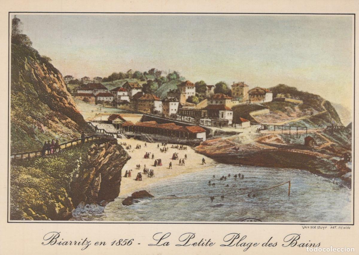 Postcards: France Biarritz Nouvelle Aquitaine la Petite Plage des Bains 1856 *YAF754