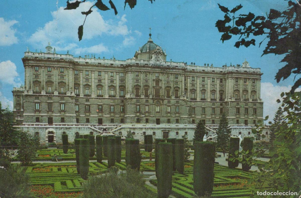 Postcards: Espa&ntilde;a Madrid Comunidad de Palacio Real Jardines Con Mensaje Escrito *YAF819