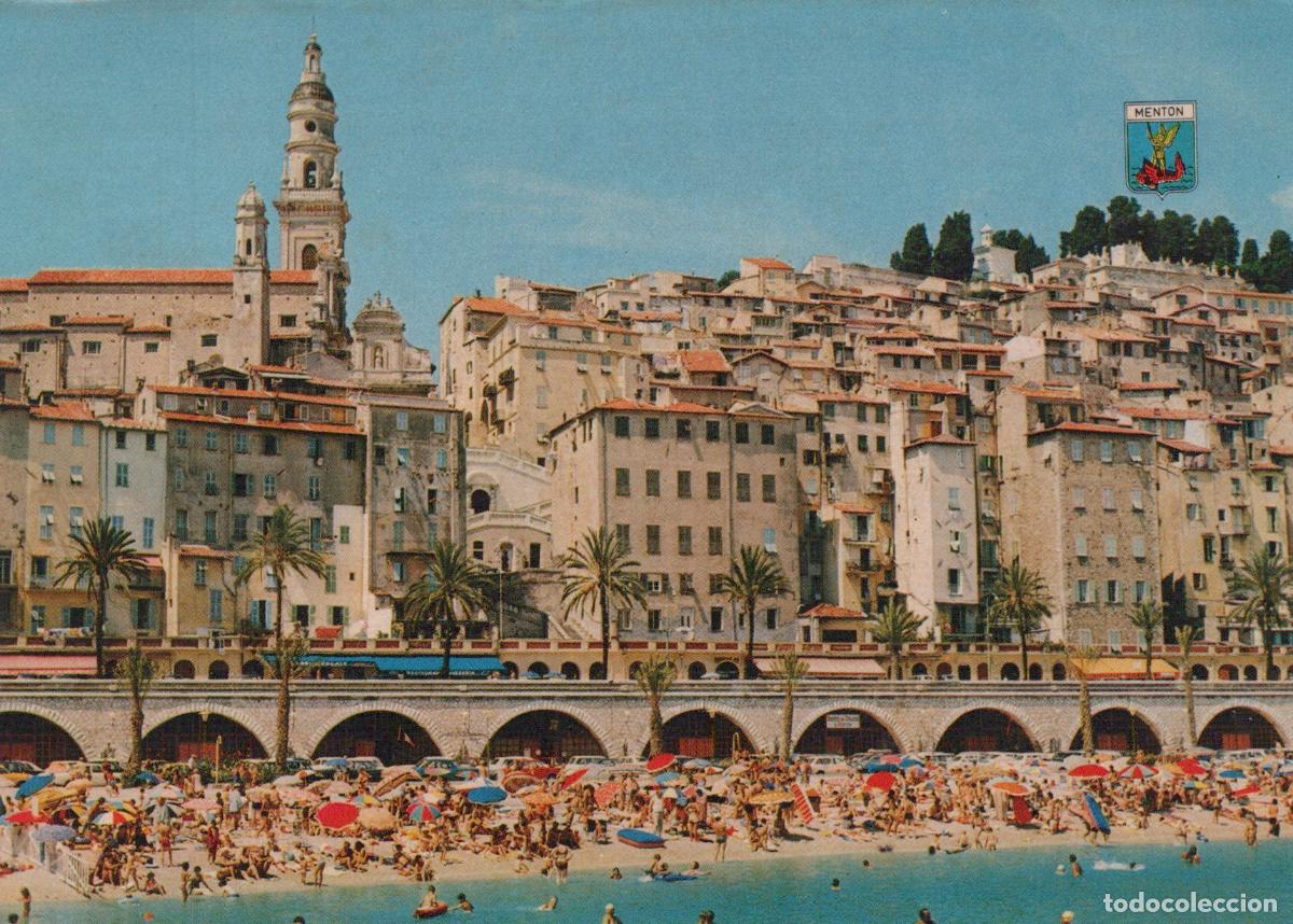Postcards: France Menton Riviera Old Town Beach *YAF824