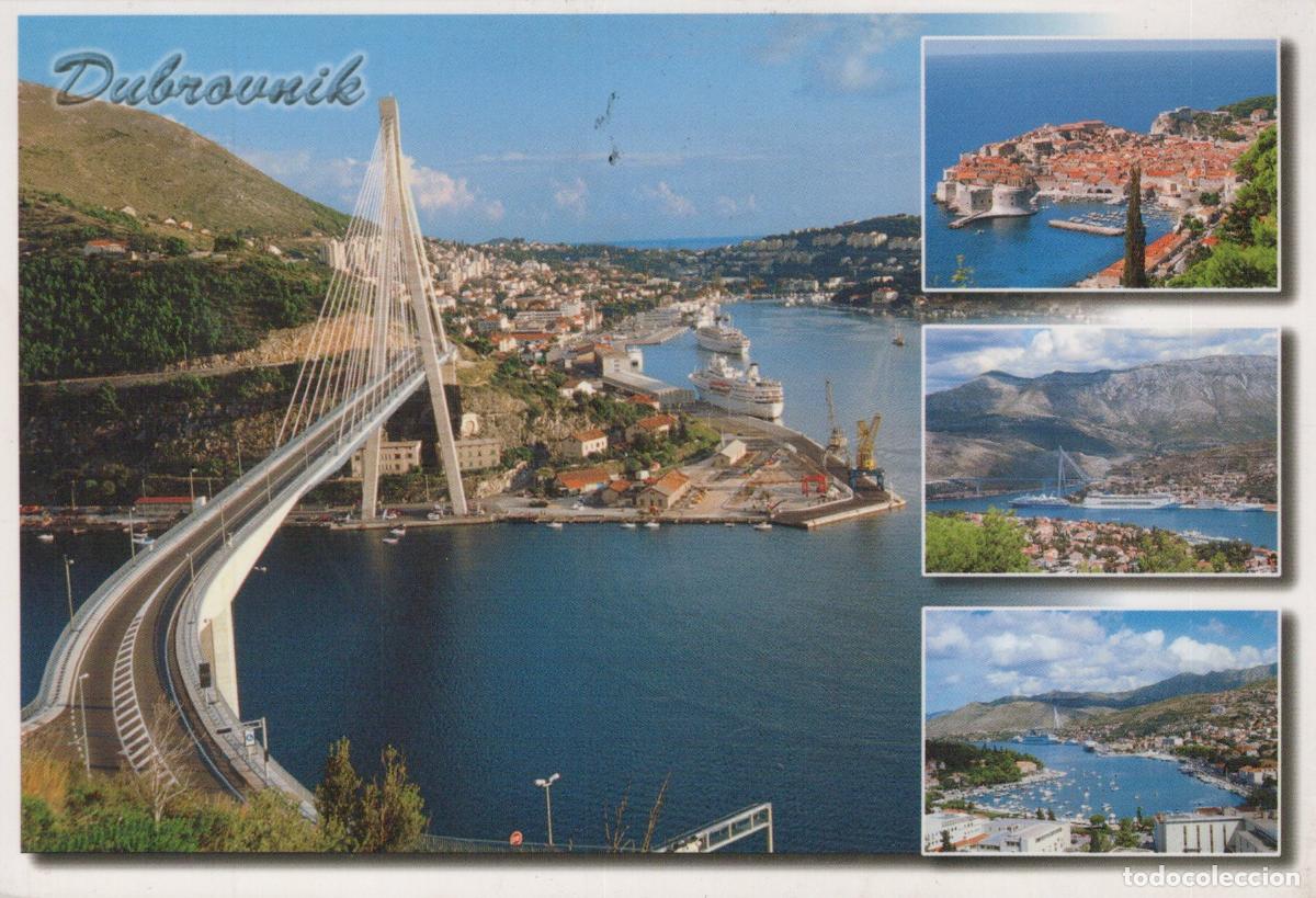 Postcards: Croatia Dubrovnik Franjo Tuđman Bridge Old Town Adriatic Sea *YAF834