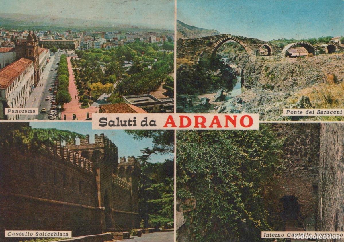 Postcards: Italia Adrano Panorami Ponte E Castelli Normanni Affrancata *YAF535