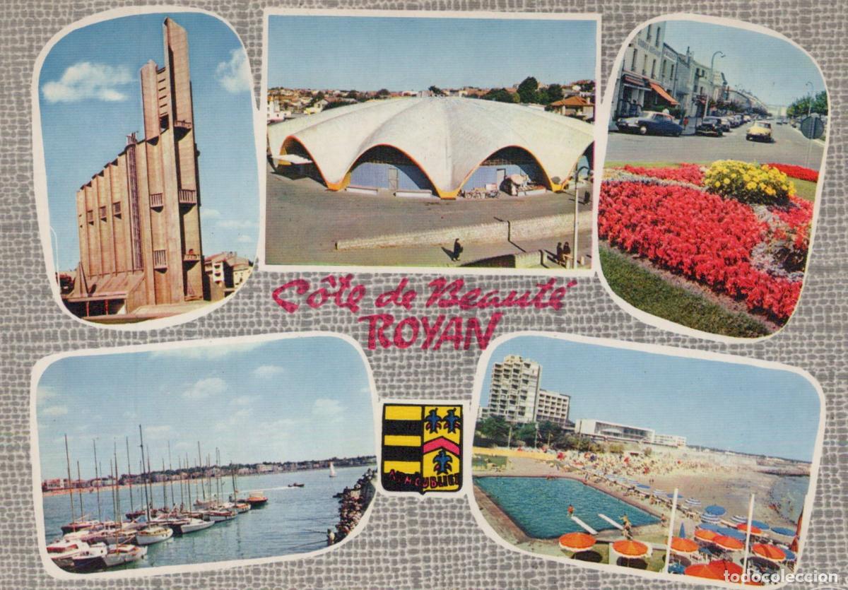 Postcards: France Royan Vues &Eacute;glise March&eacute; Port Plage *YAF545