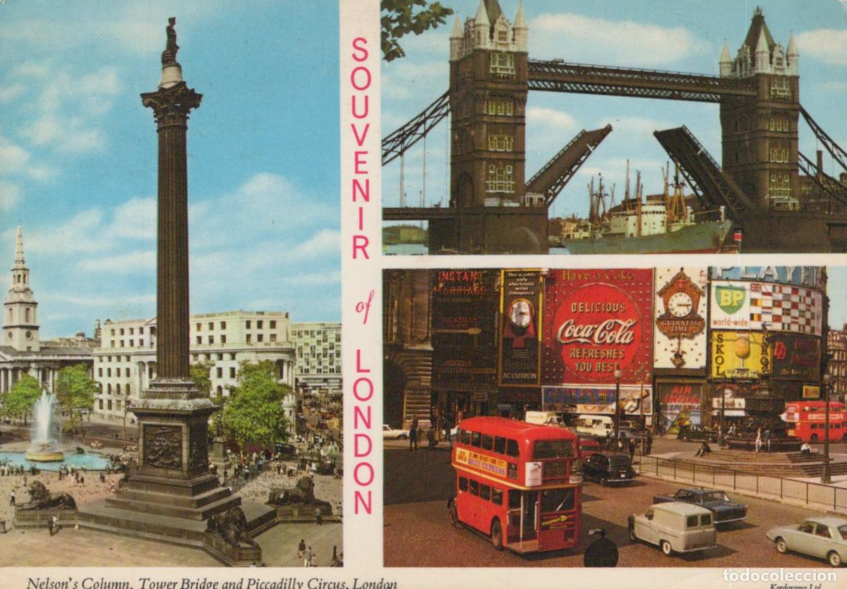 Postcards: United Kingdom London Iconic Landmarks Red Bus *YAF884