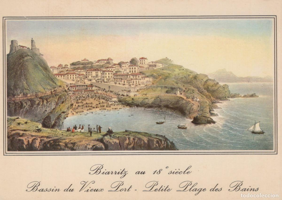 Postkarten: France Biarritz 64 Vue Historique 18e Si&egrave;cle Port Vieux Plage des Bains *YAF577