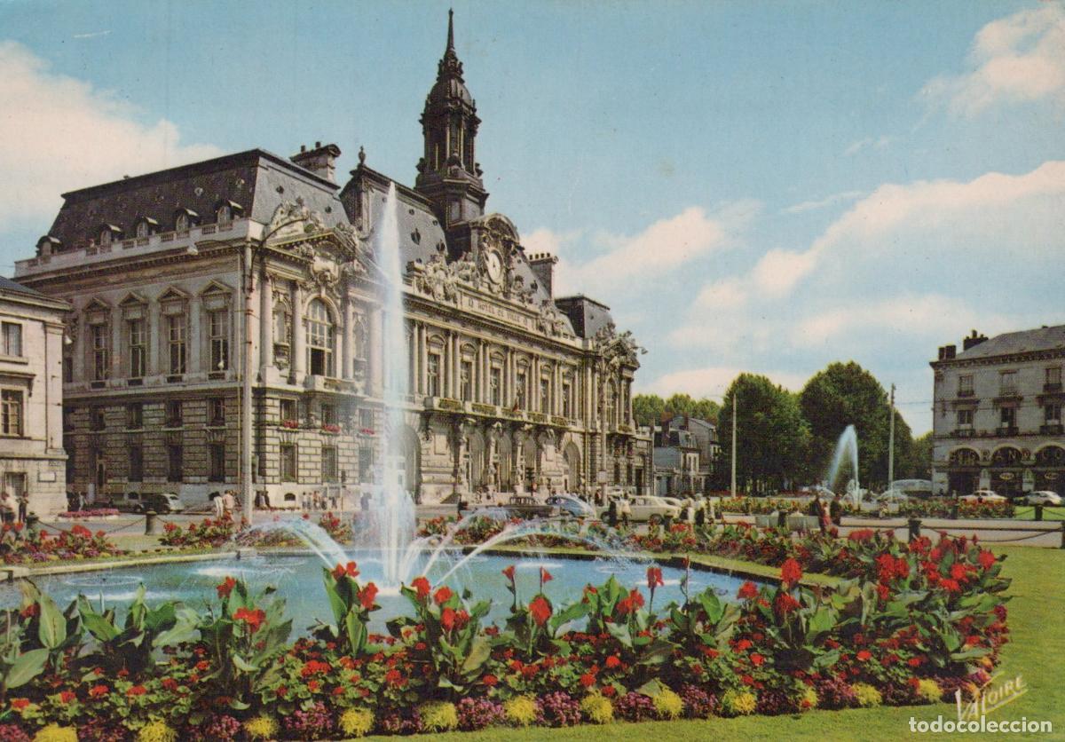 Postais: France Tours H&ocirc;tel de Ville Fontaine et Fleurs *YAF938