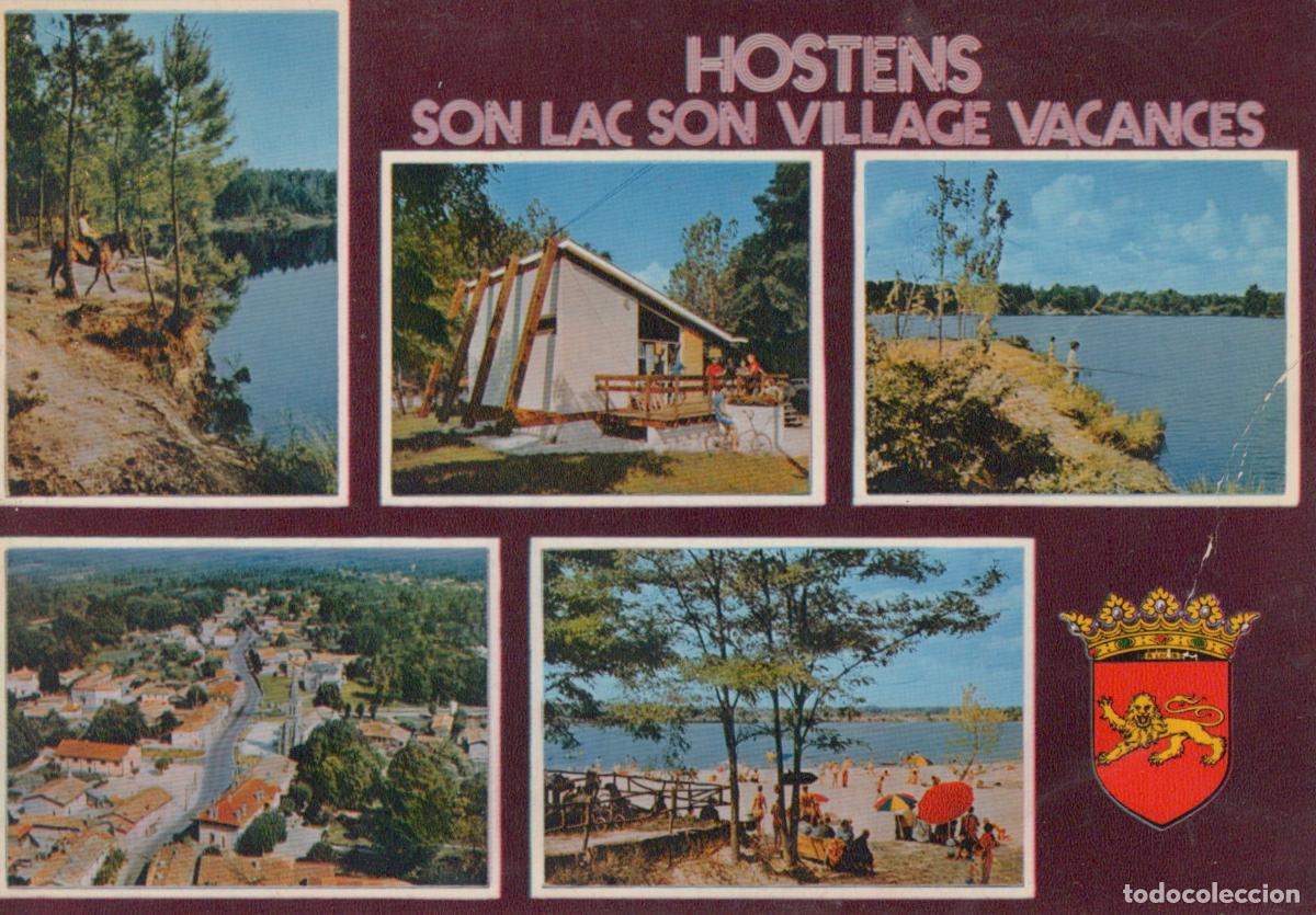 Postkarten: France Hostens Lac Village Vacances Vues Multiples Paysage Plage *YAF626