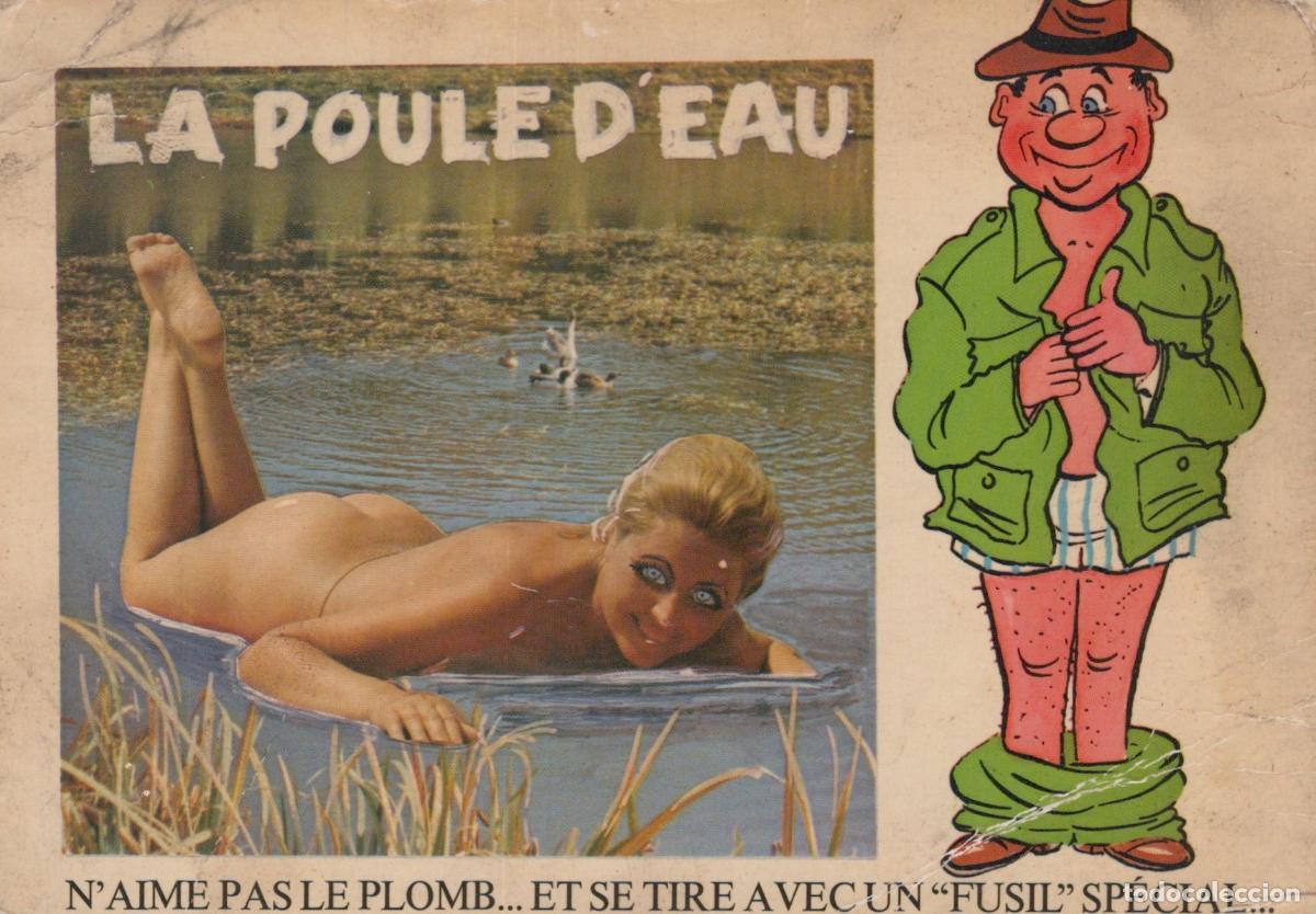 Postais: France St Jean de Monts Sc&egrave;ne Humour Chasse Femme Nue *YAF646