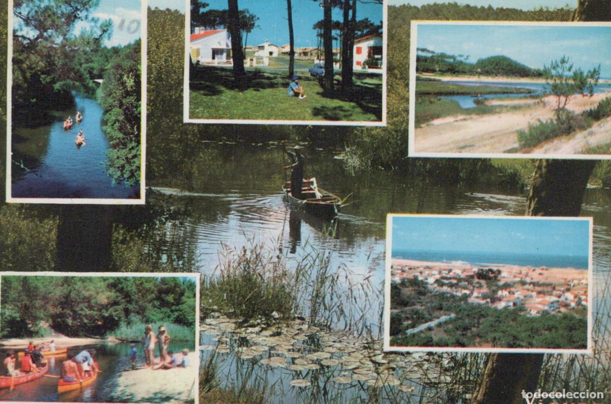 Postais: France Landes Collage Paysages Rivi&egrave;res Plages Cano&euml; Circul&eacute;e Unposted *YAF660