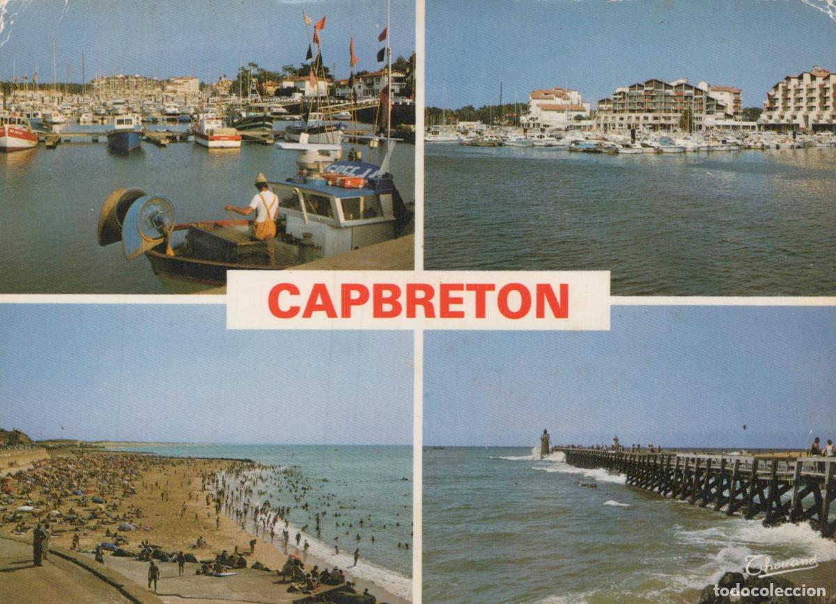 Postais: France Capbreton Port Plage Anim&eacute;e et Jet&eacute;e Avec Phare *YAF662