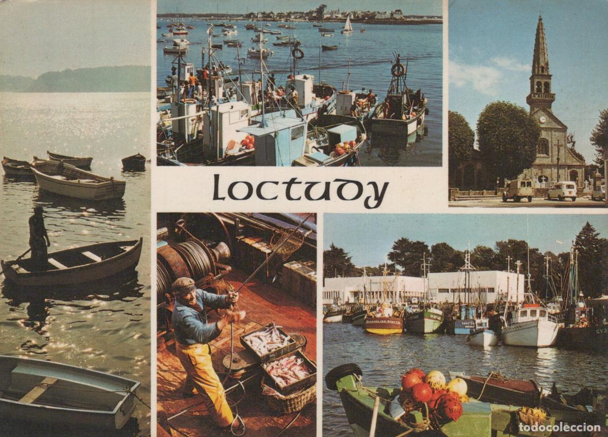 Postcards: France Loctudy Bretagne Port de P&ecirc;che Barques P&ecirc;cheur &Eacute;glise *YAF677