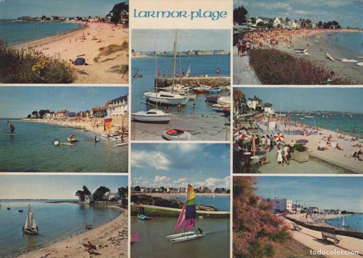 Postkarten: France Larmor Plage Bretagne Plages Port et Activit&eacute;s Nautiques *YAF706