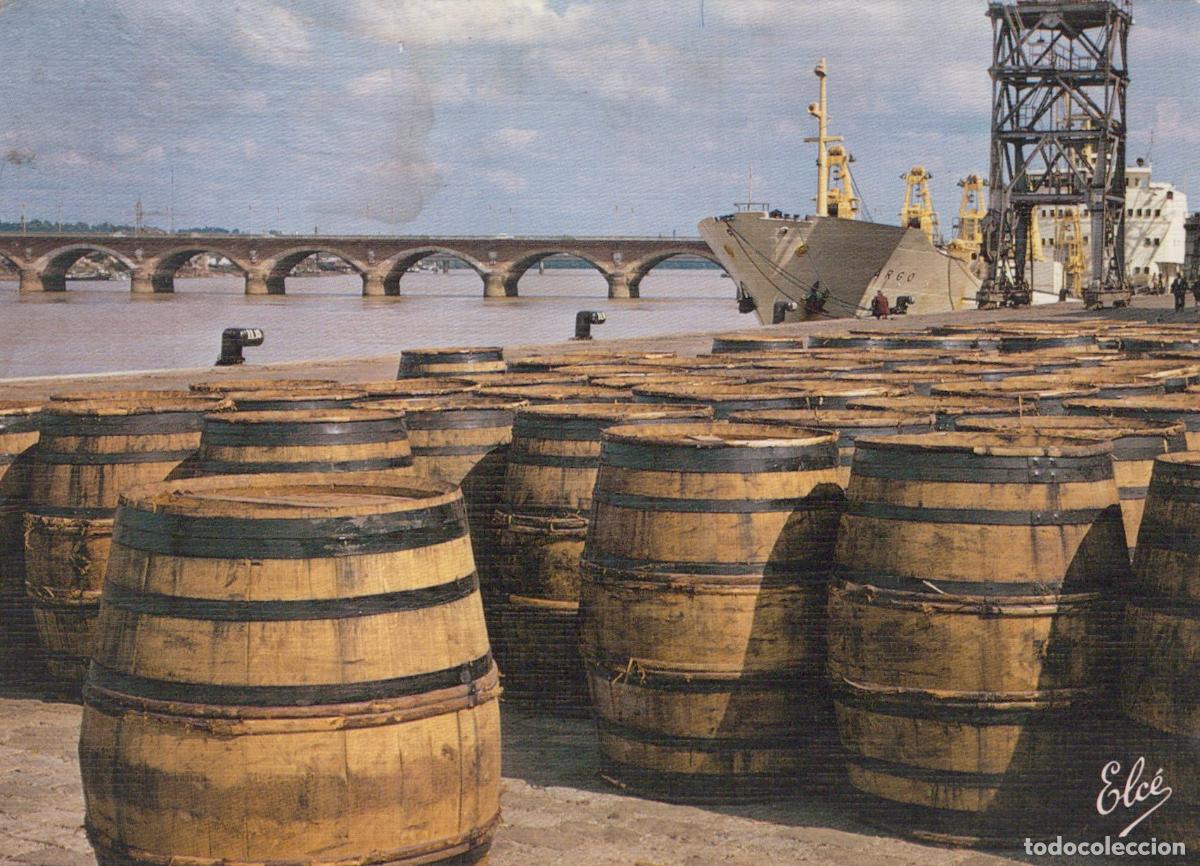 Postkarten: France Bordeaux Quai Portuaire Barils Bateau Pont Unposted *YAF790