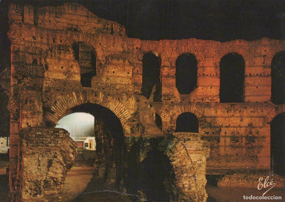 Postkarten: France Bordeaux Ruines Palais Gallien Amphith&eacute;&acirc;tre Architecture Nocturne *YAF801