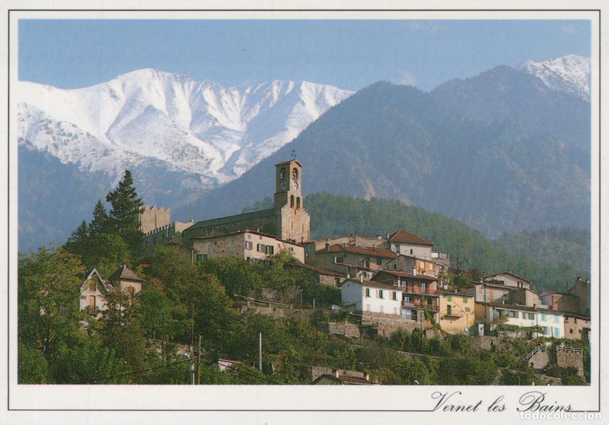 Postcards: France Vernet les Bains Village &Eacute;glise Montagnes Enneig&eacute;es *YAF897