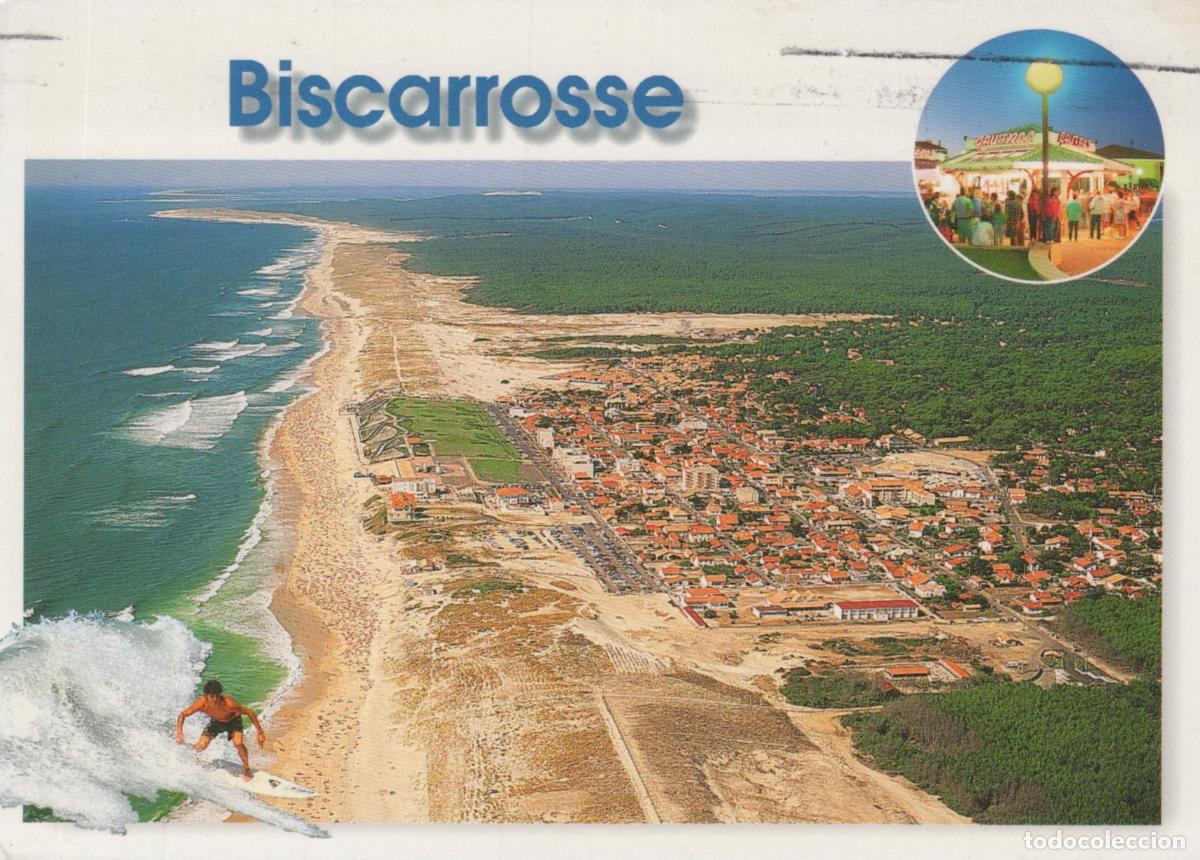 Postcards: France Biscarrosse Landes Vue A&eacute;rienne Plage Ville Surfeur March&eacute; *YAF905