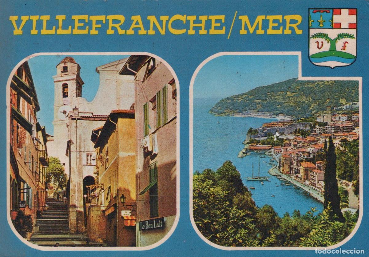 Postcards: France Villefranche sur Mer C&ocirc;te D Azur Port Vieille Ville Paysage 1980 *YAF940