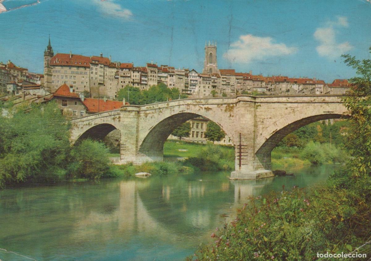 Postcards: Suisse Fribourg Pont Romain Vieille Ville Architecture *YAF941