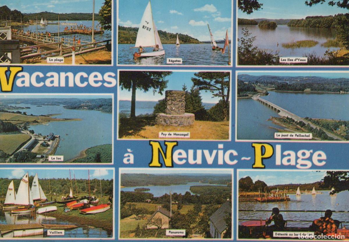 Postales: France Neuvic Vacances &Agrave; Plage Lac R&eacute;gates Pont *YAF972