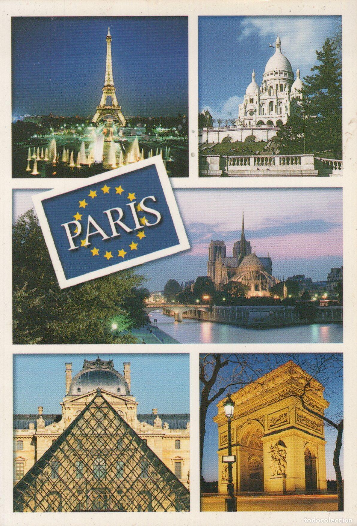 Postales: France Paris &Icirc;le de Merveilles Tour Eiffel Notre Dame Louvre *YAG044