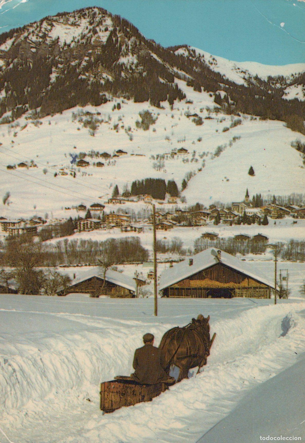 Postais: France Praz sur Arly Paysage Alpin Hivernal Village Tra&icirc;neau &Agrave; Cheval *YAG109