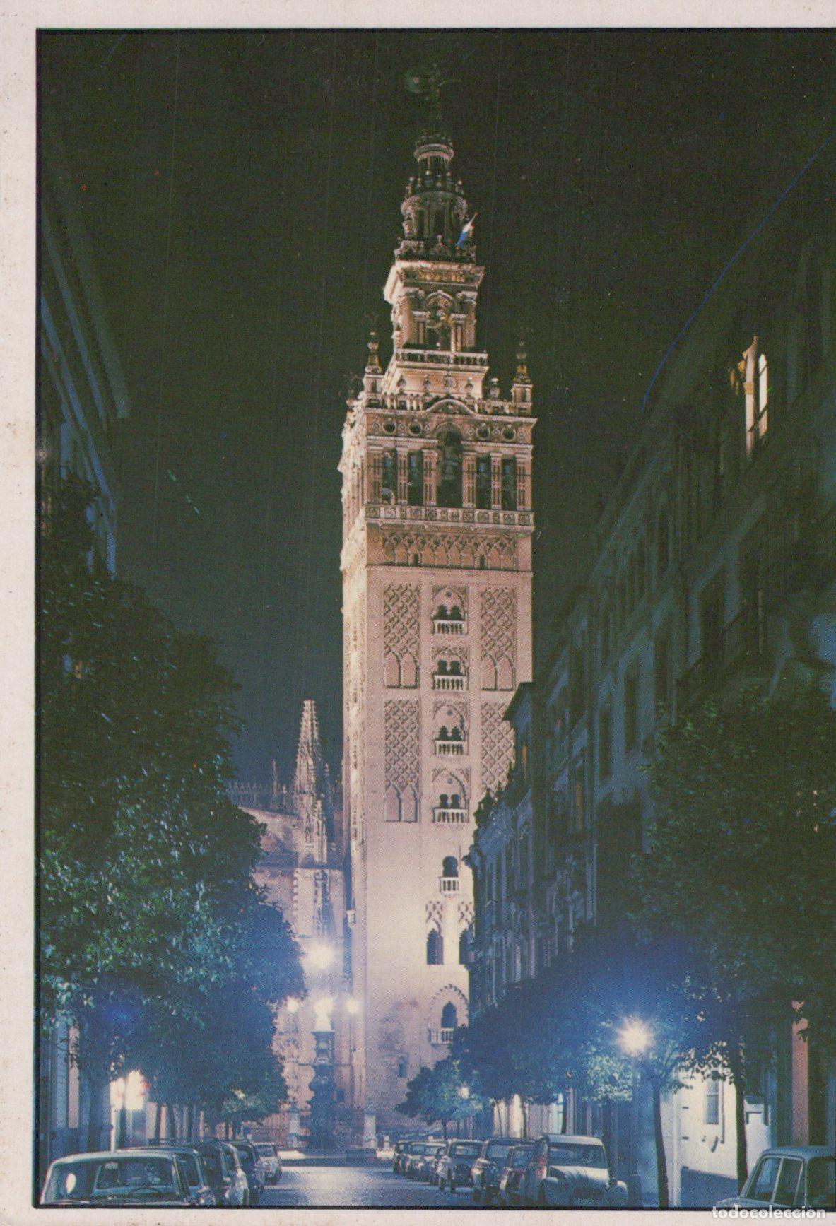 Postais: Espa&ntilde;a Sevilla La Giralda Torre Campanario Nocturna Unposted *YAG116