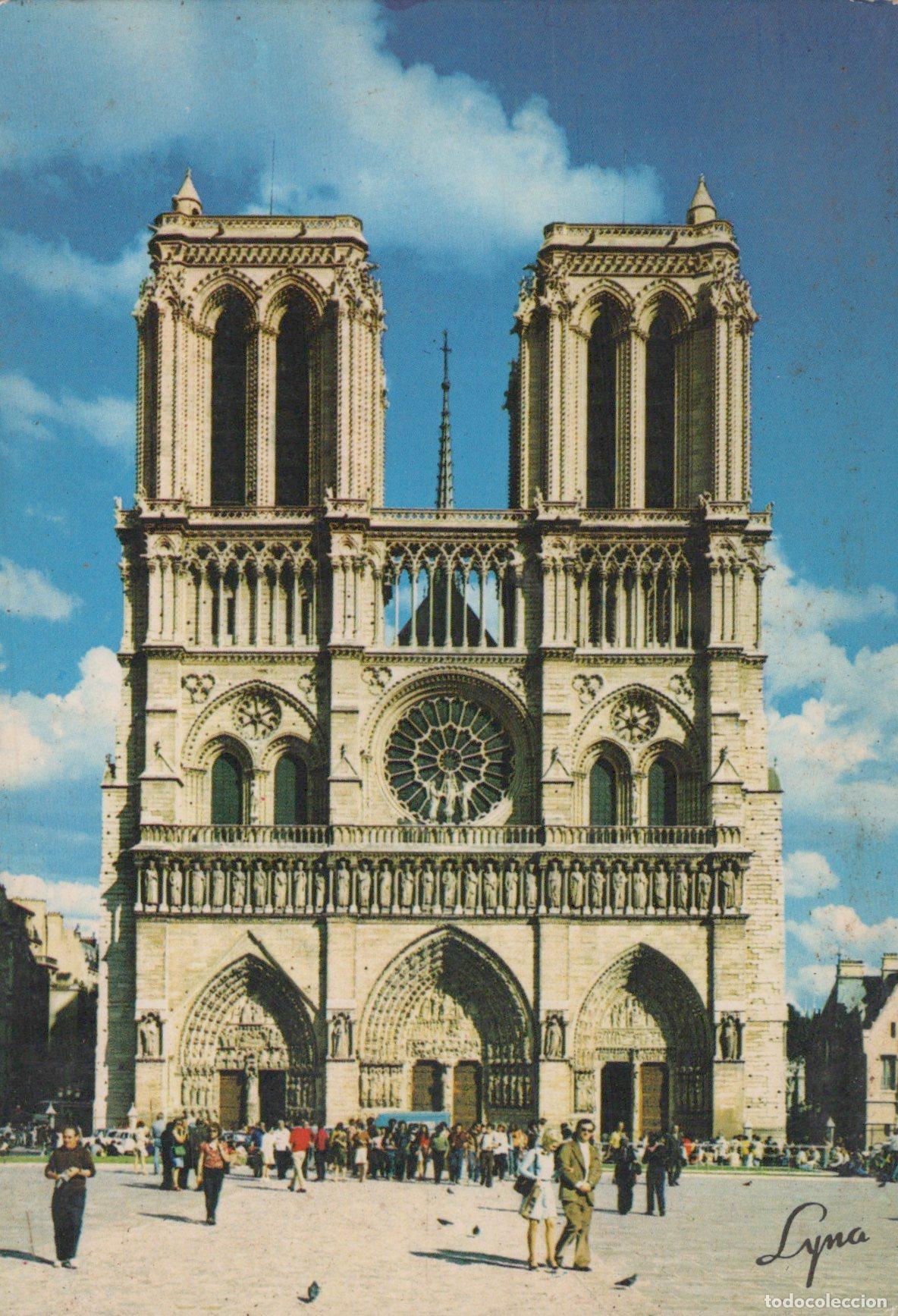 Postais: France Paris &Icirc;le de Cath&eacute;drale Notre Dame Fa&ccedil;ade Architecture Unposted *YAG125