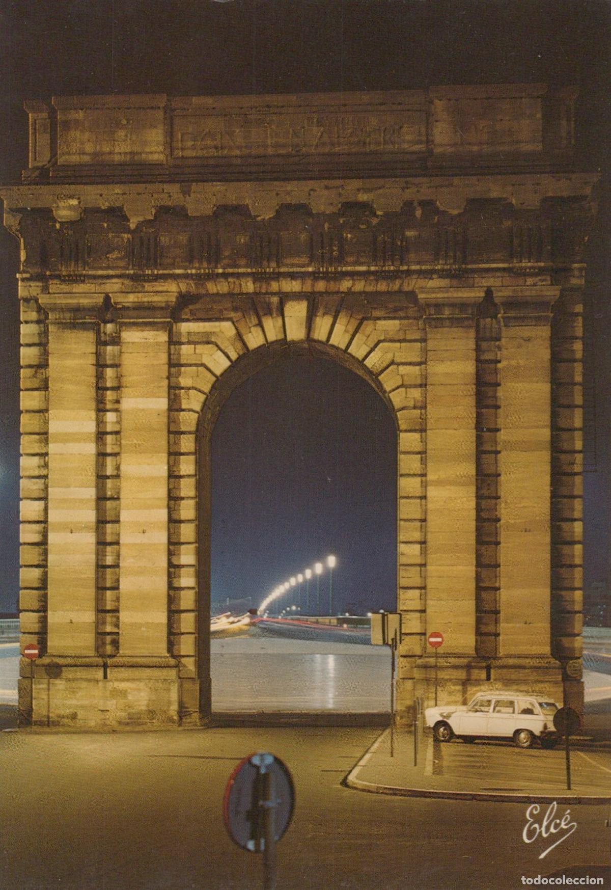Cartes Postales: France Bordeaux Porte de Bourgogne Arc de Triomphe Nocturne *YAG164