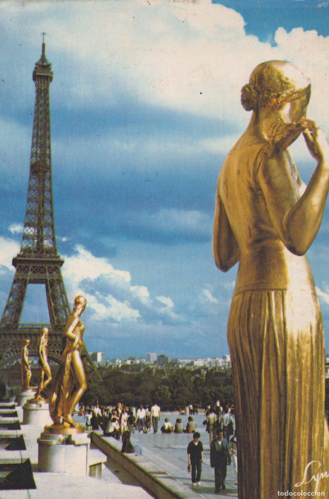 Postais: France Paris &Icirc;le de Tour Eiffel Statues Trocad&eacute;ro Architecture Unposted *YAG133
