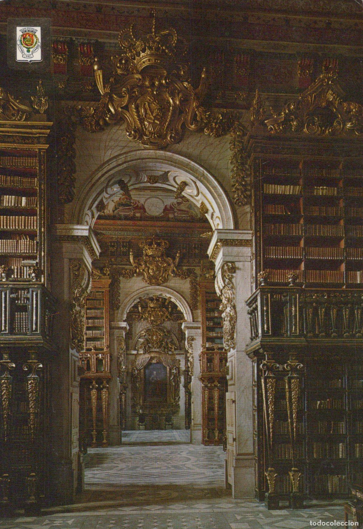 Postales: Portugal Coimbra Centro Universidade Interior Biblioteca Barroca *YAG255