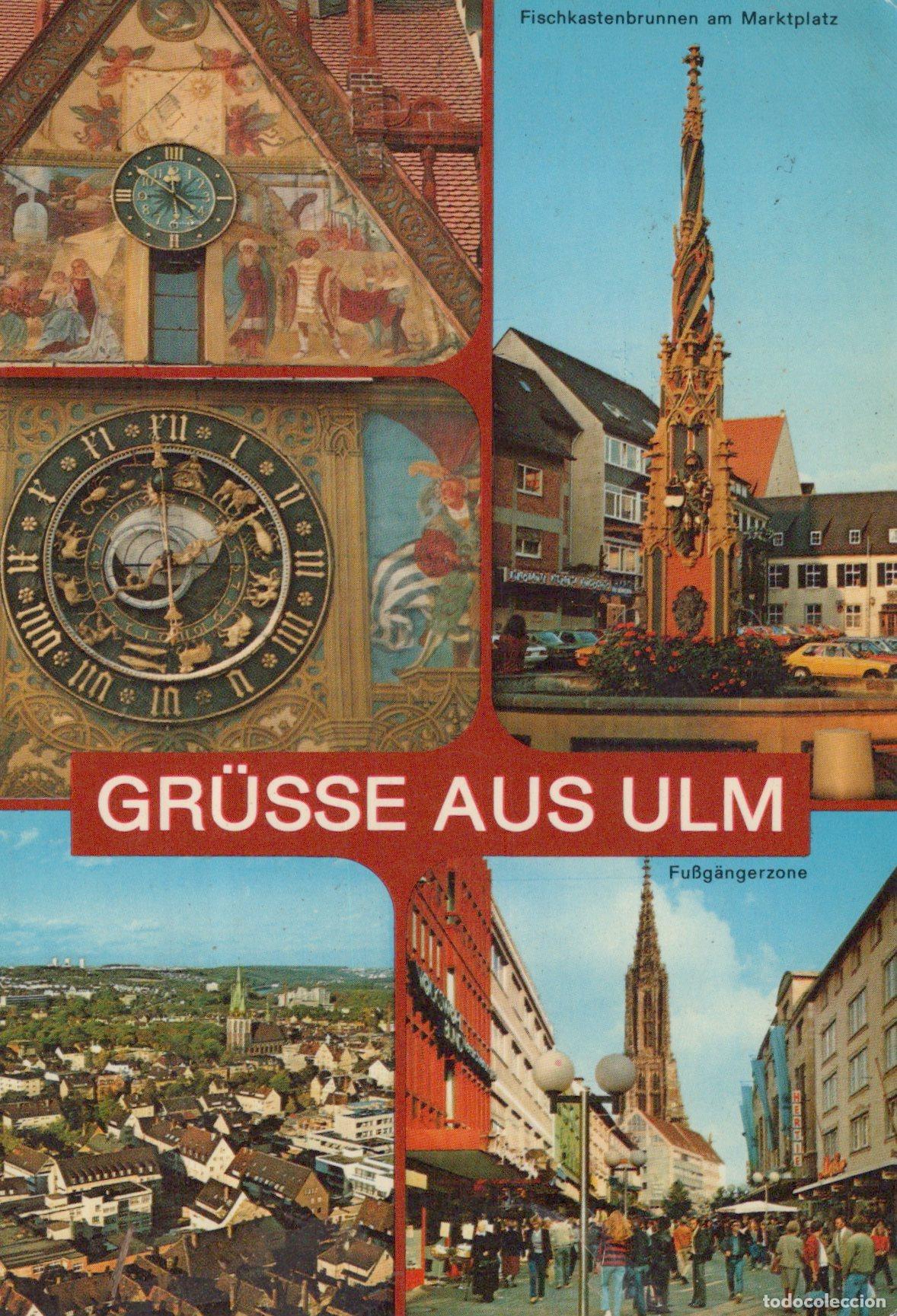 Postais: Deutschland Ulm Fischkastenbrunnen M&uuml;nster Stadtansicht Oblitert *YAG189