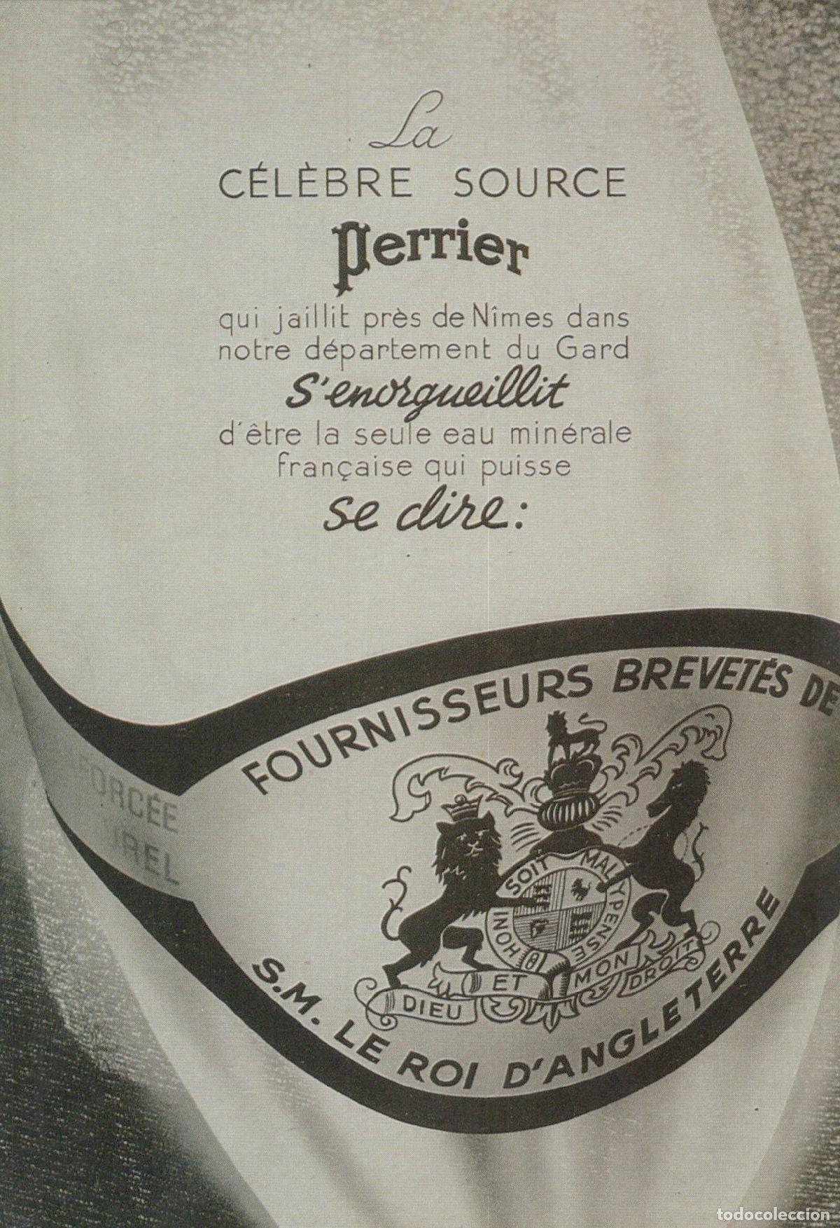 Cartes Postales: France Verg&egrave;ze Publicit&eacute; Perrier Source Min&eacute;rale Blason Royal Unposted *YAG215