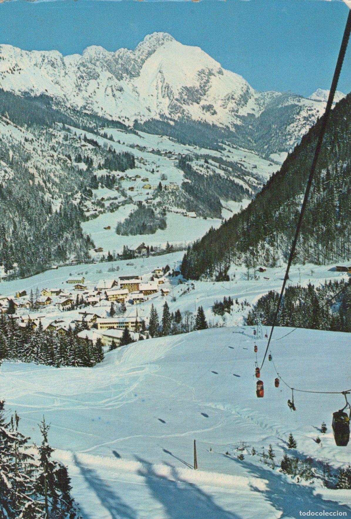 Postkarten: France Abondance Paysage Hivernal T&eacute;l&eacute;cabine Montagnes *YAG268