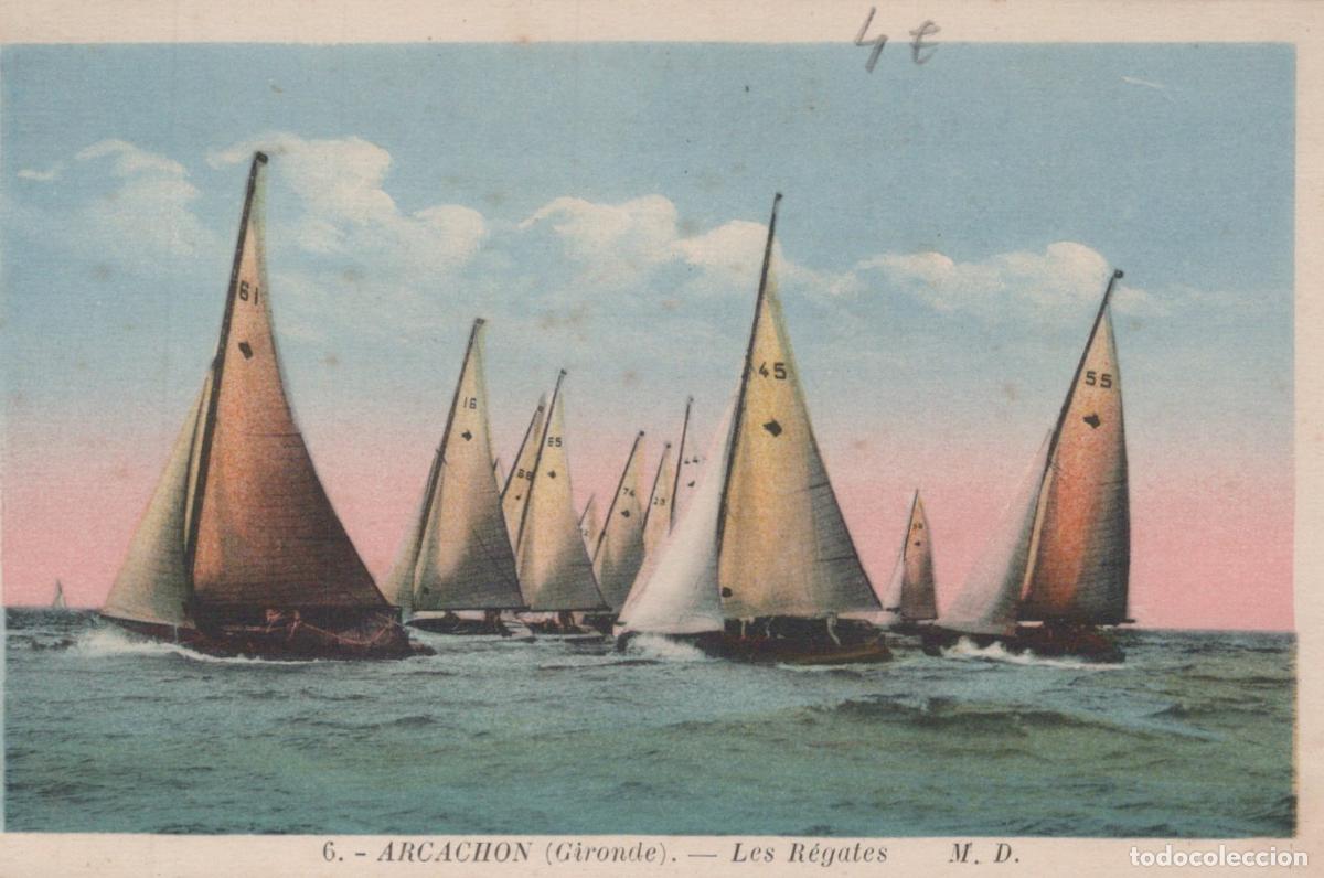 Cartes Postales: France Arcachon Gironde R&eacute;gates Voiliers Course Sport Nautique Unposted *YAG489